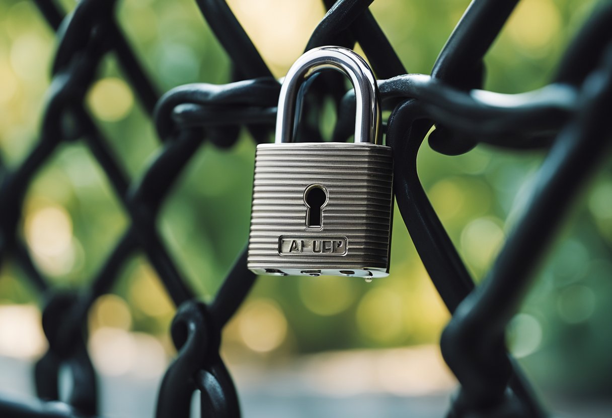 Uma mão alcançando um cadeado trancado, com uma chave pairando acima dele