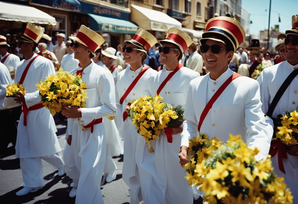 Uma vibrante procissão de rua no feriado de Corpus Christi