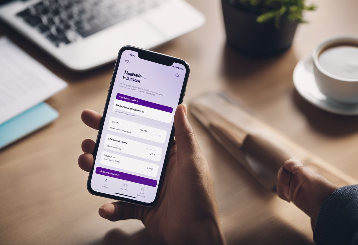 Uma pessoa recebendo feliz uma notificação de depósito antecipado do 13º salário no celular pelo aplicativo Nubank
