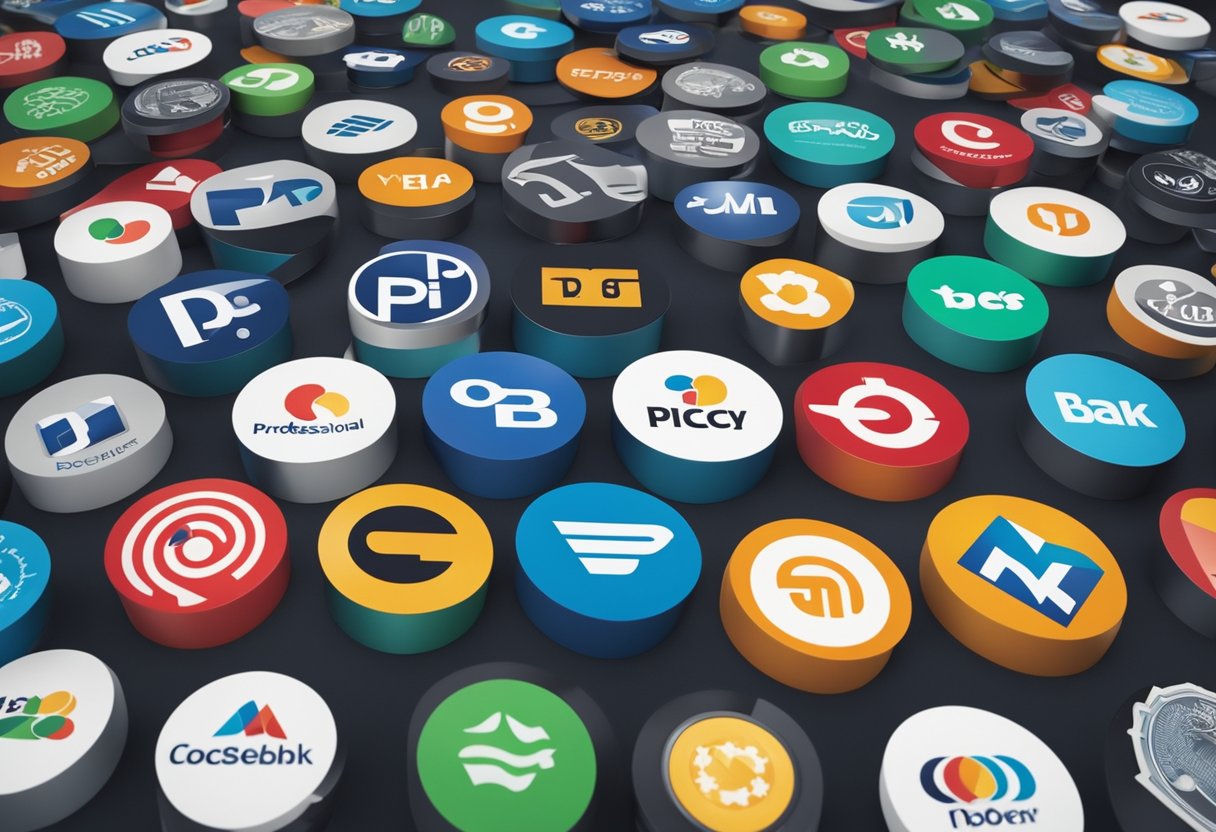 Um grupo de logotipos de bancos interconectados com o PicPay no centro, representando seus laços históricos e relacionamentos comerciais.