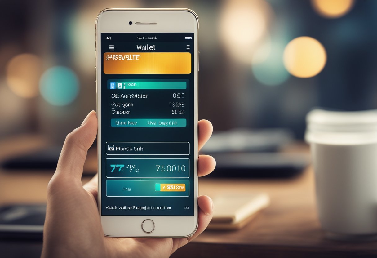 Um smartphone exibindo um aplicativo de carteira digital com uma barra de progresso indicando o processo de registro
