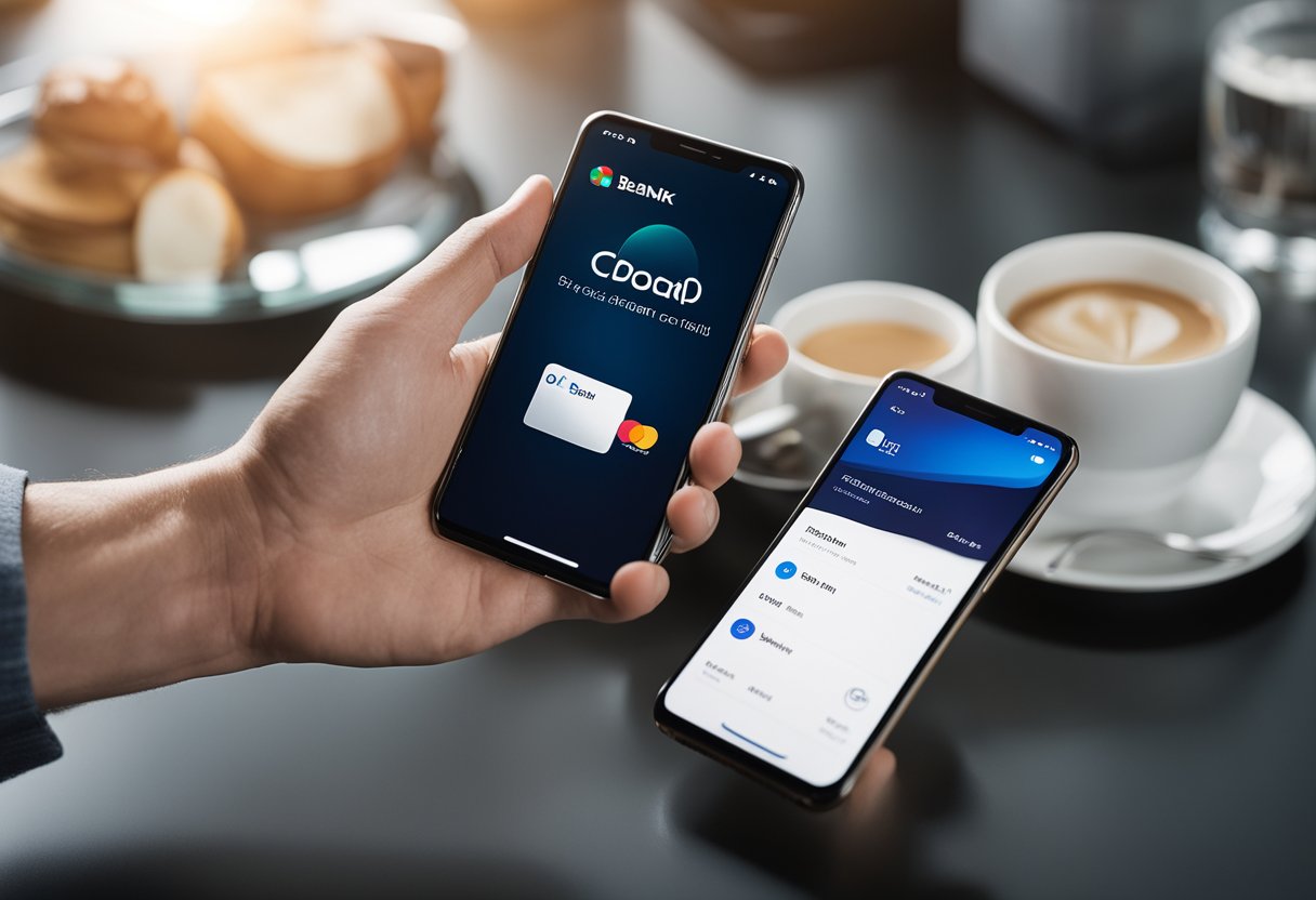 Um smartphone exibindo o aplicativo do C6 Bank com cartões de contas globais adicionais sendo adicionados ao Google Pay