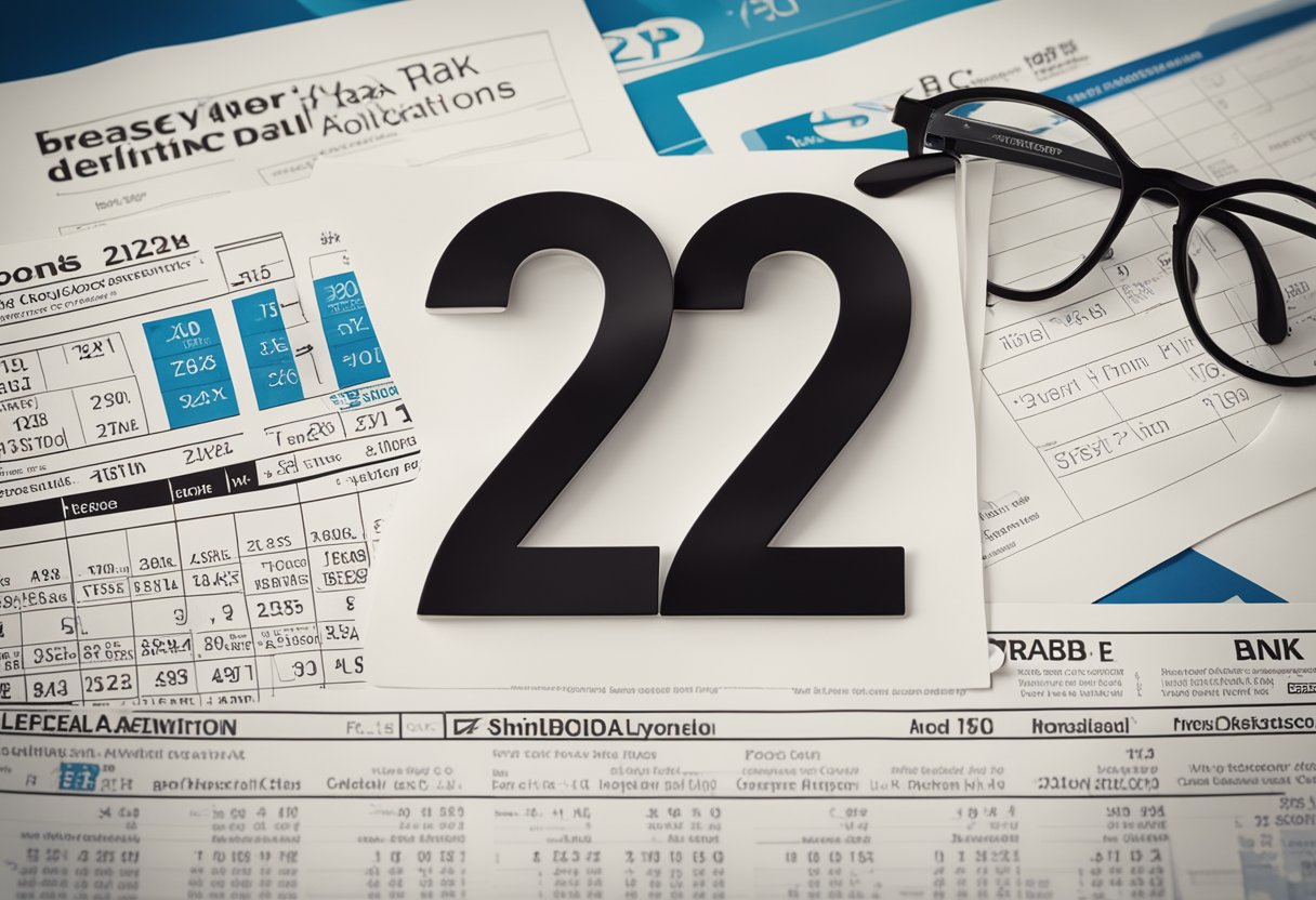 Um logo do banco Bradesco com o ano de 2025 exibido, ao lado de um formulário fiscal e um calendário indicando disponibilidade para antecipação do imposto de renda.