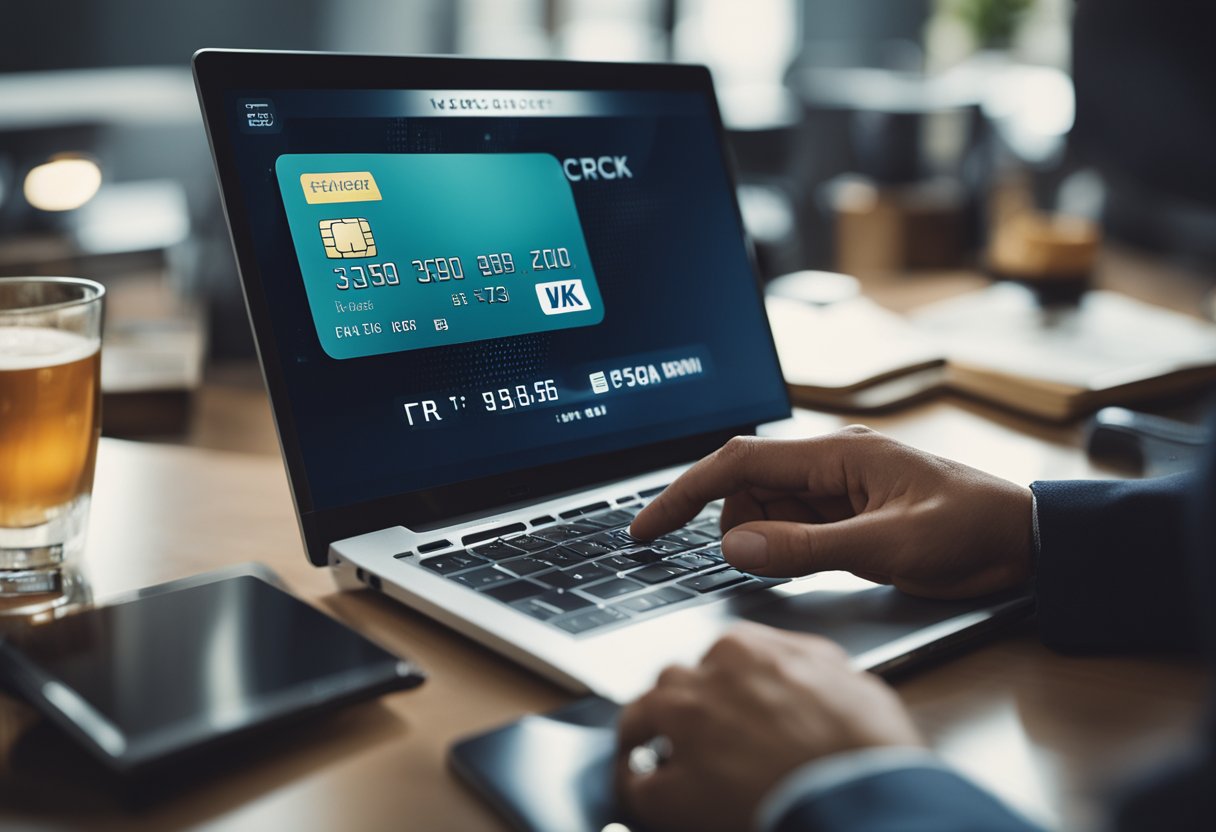 Uma pessoa personalizando seu cartão de crédito com um apelido na tela do computador