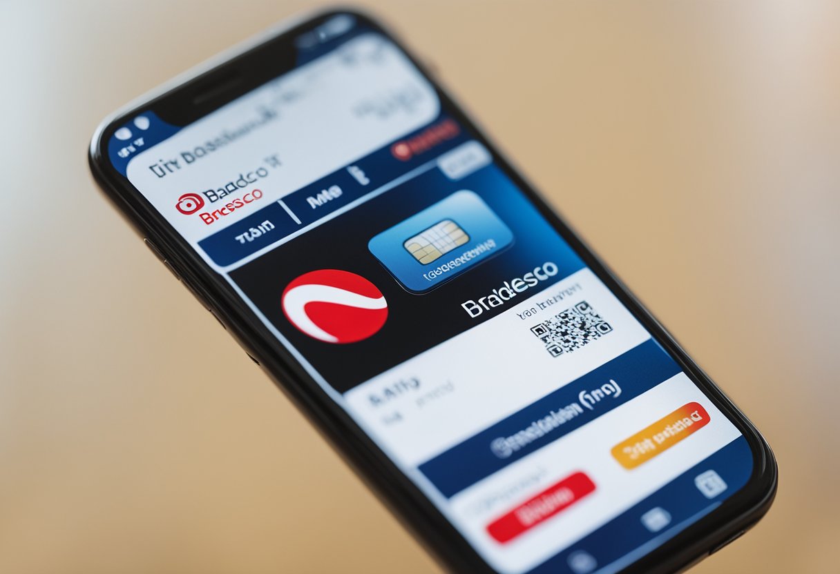 Os logotipos dos aplicativos dos bancos Bradesco e Itaú exibidos na tela de um smartphone com uma mensagem de 'erro de conexão'. A data 'segunda-feira, 7' é visível no ícone do calendário do telefone.