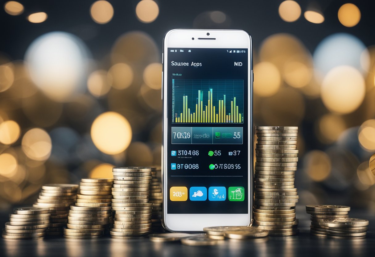 Um smartphone exibindo vários aplicativos para ganhar dinheiro com plataformas seguras