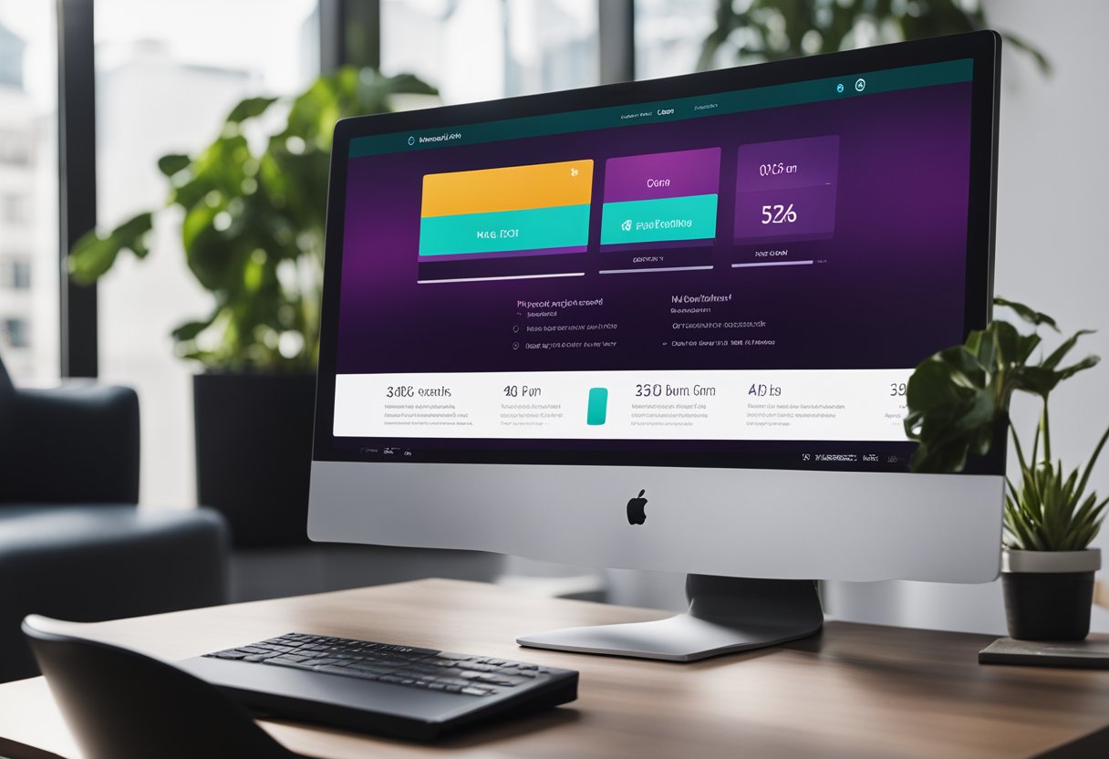Uma tela de computador desktop exibe o aplicativo Nubank aberto e em execução, com uma interface limpa e moderna.