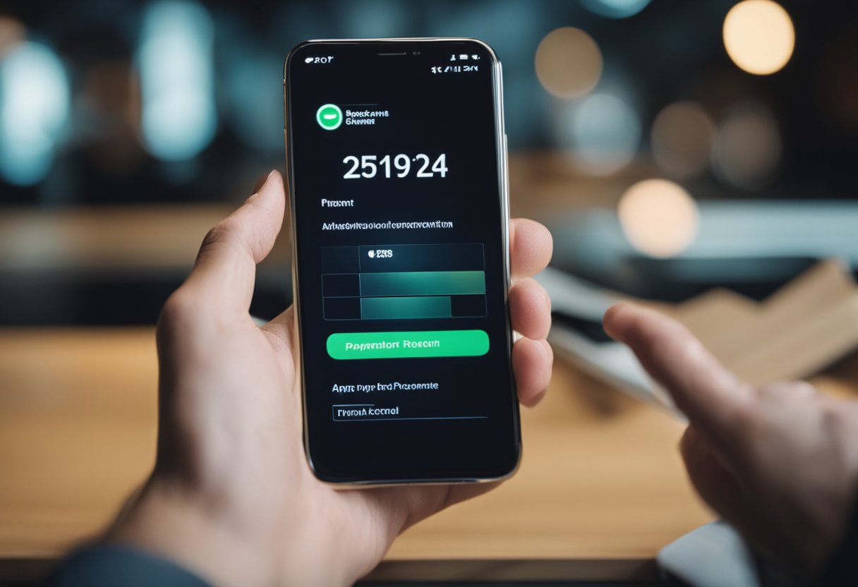 Uma pessoa usando um smartphone para enviar um pagamento via Pix, então percebendo o erro e usando o aplicativo para cancelar e recuperar a transação incorreta.