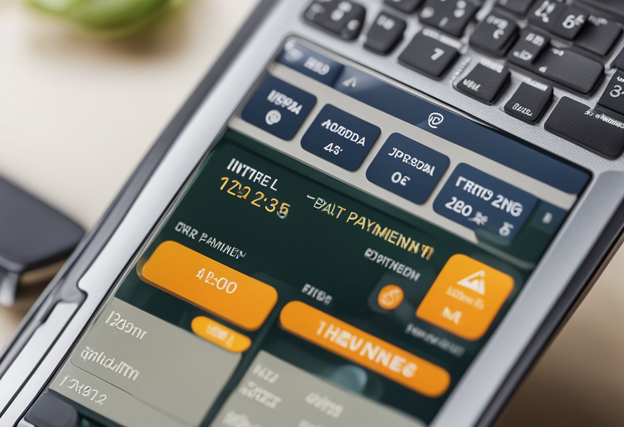 Uma tela de computador exibindo a página inicial do Internet Banking do Itaú com um calendário mostrando a data atual e uma confirmação de pagamento digital de uma conta.