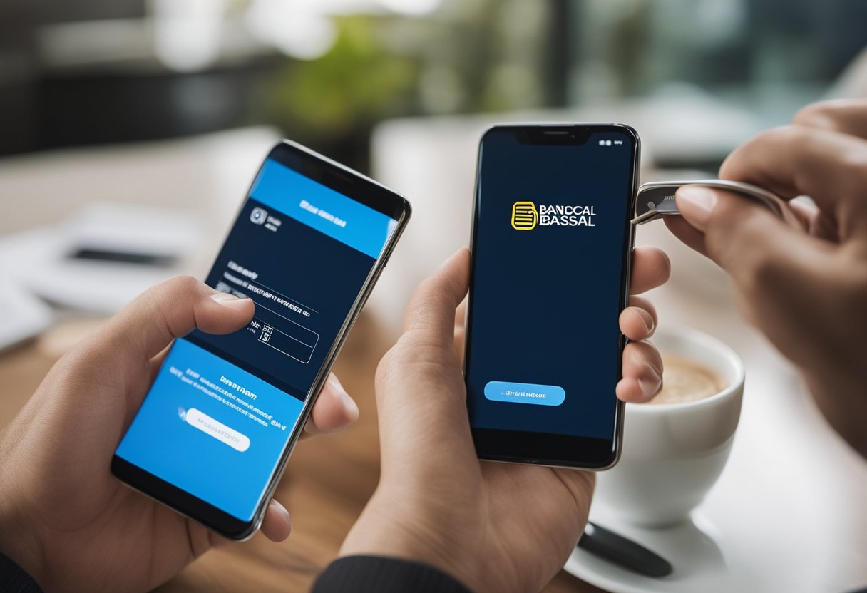 Uma pessoa usando um smartphone para abrir uma conta digital no Banco do Brasil