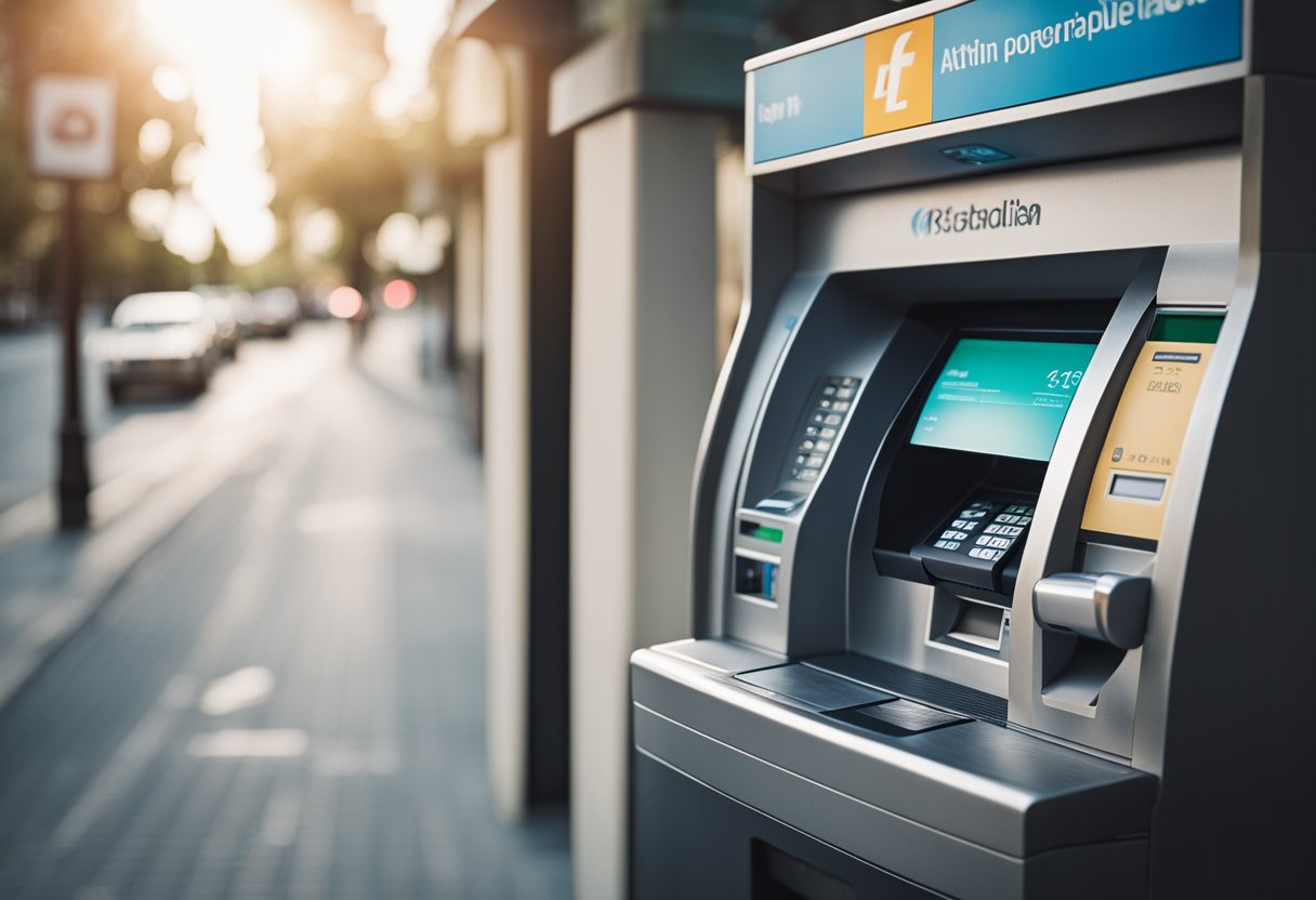 Um banco cobrando uma taxa de saque em um caixa eletrônico