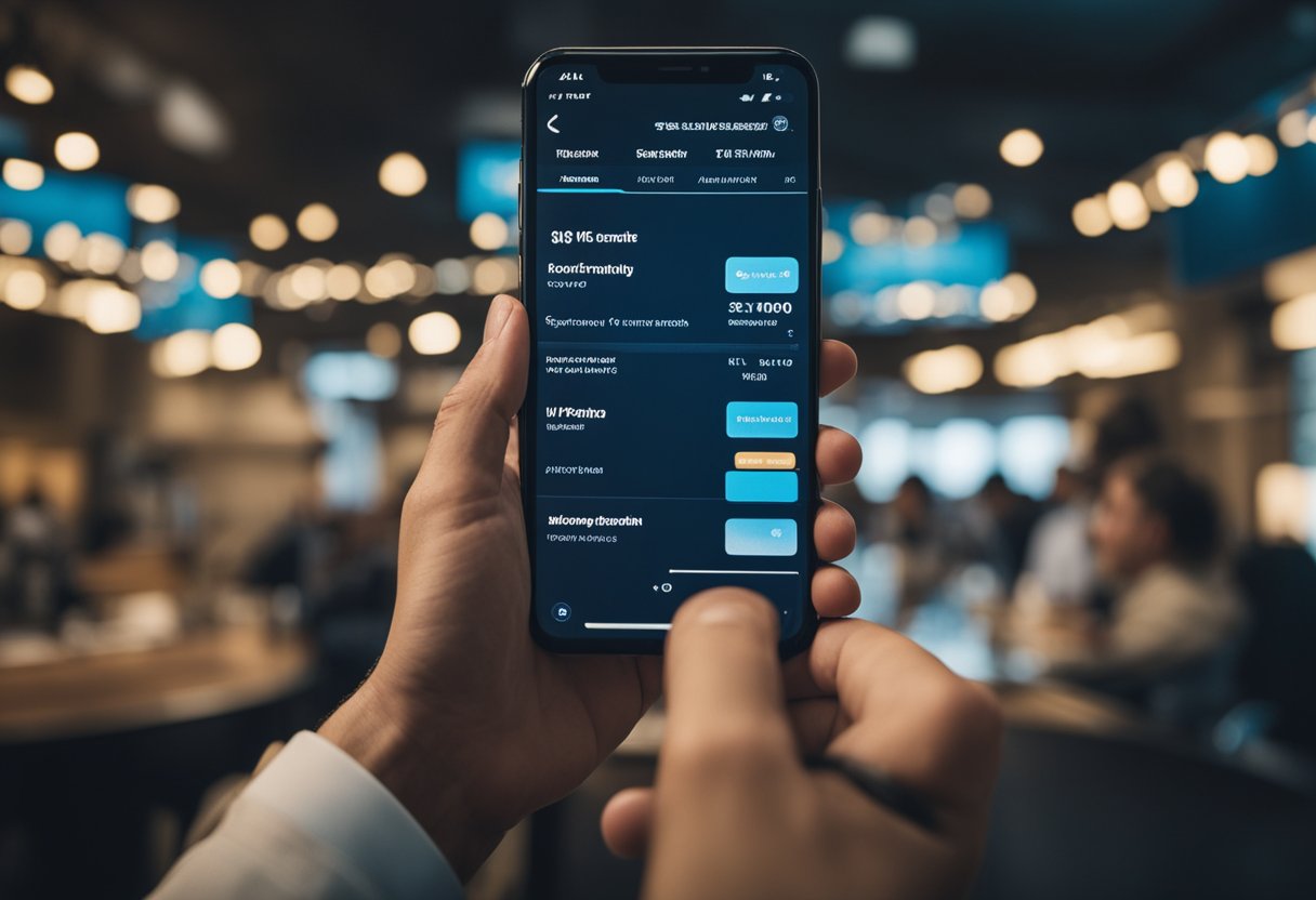Uma pessoa parecendo confusa enquanto olha para o telefone com o aplicativo Caixa Tem aberto, sem dinheiro aparecendo na conta.