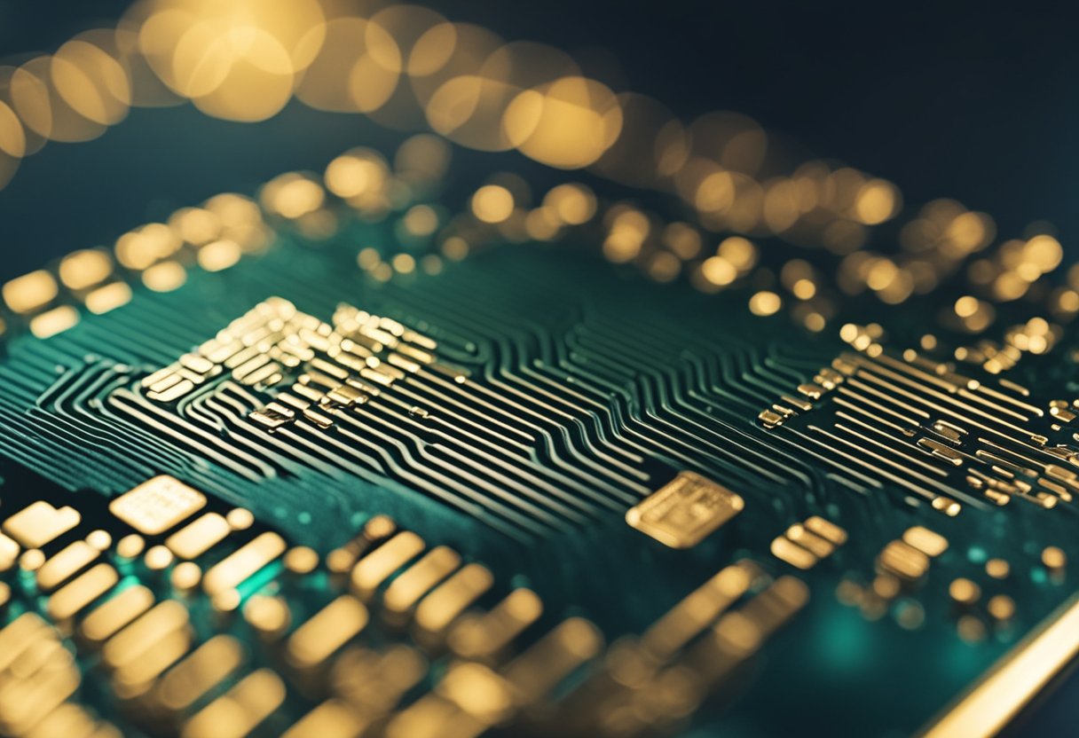 Um cartão de crédito elegante e moderno sendo usado para acessar serviços e benefícios exclusivos, com um fundo luxuoso e sofisticado.