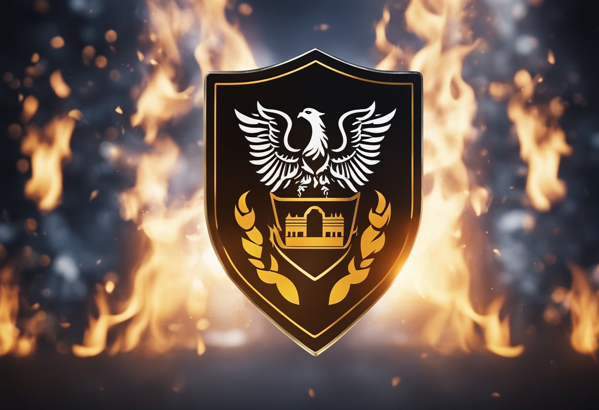 Um símbolo de verificação de segurança com chamas e um escudo, representando confiança nas Blaze Bets