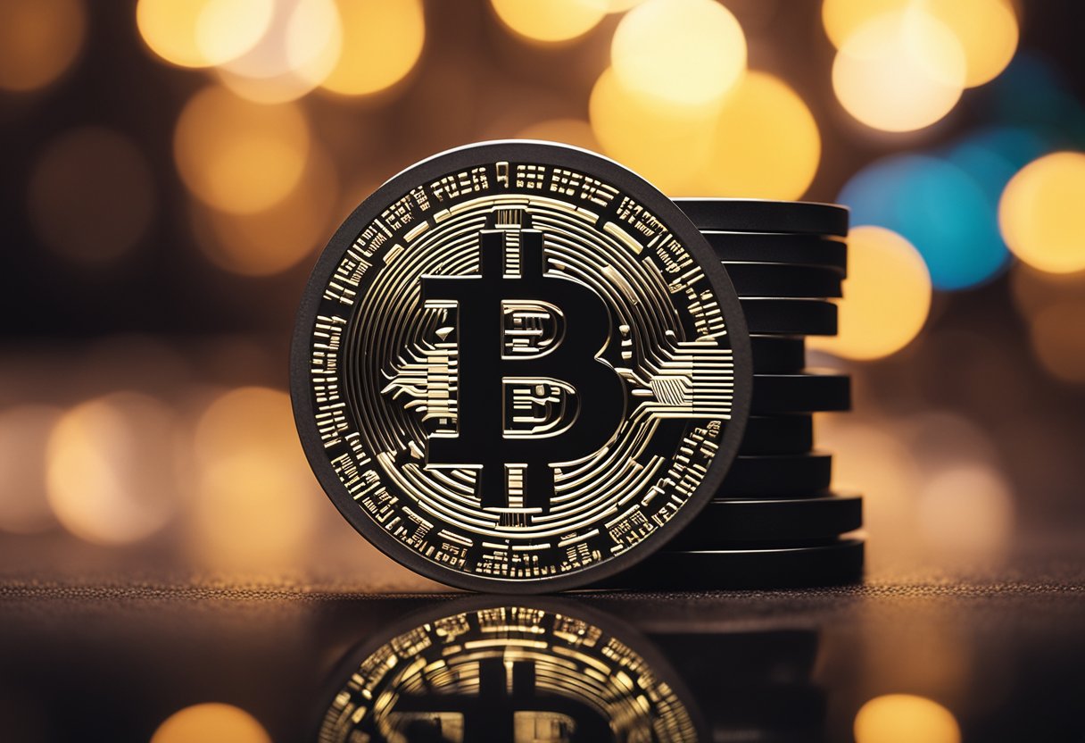 Um símbolo brilhante de confiança e confiabilidade irradia acima de uma pilha de fichas de apostas