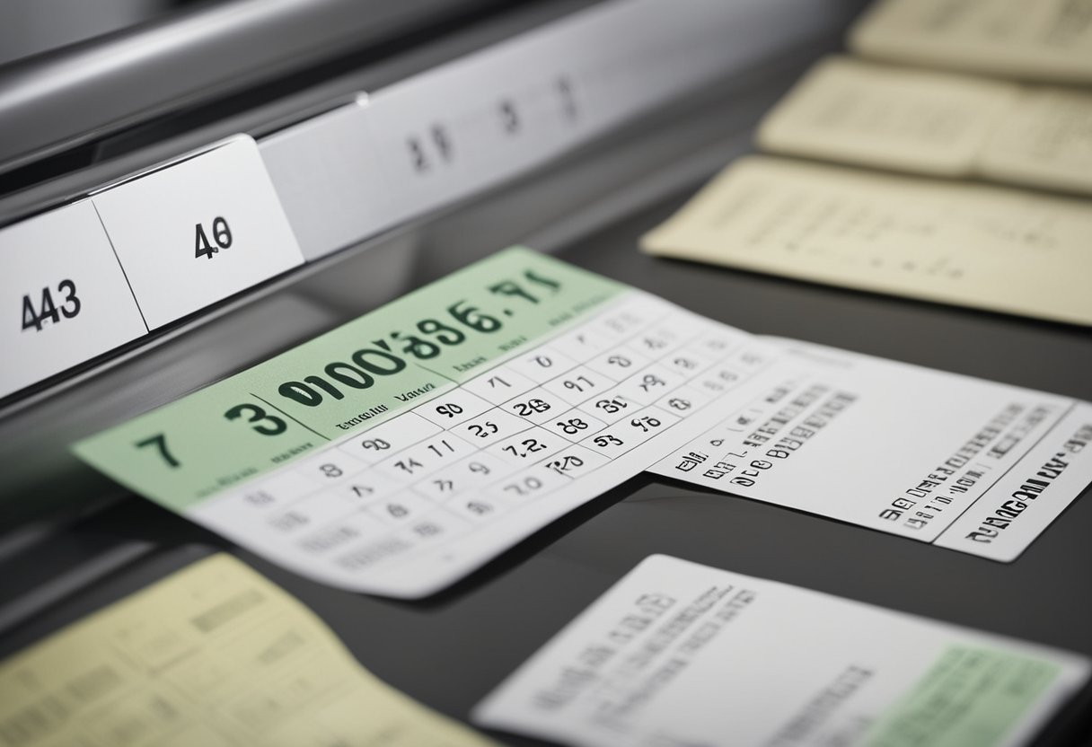 Um calendário com uma sexta-feira destacada e um boleto caindo em uma caixa de depósito bancário