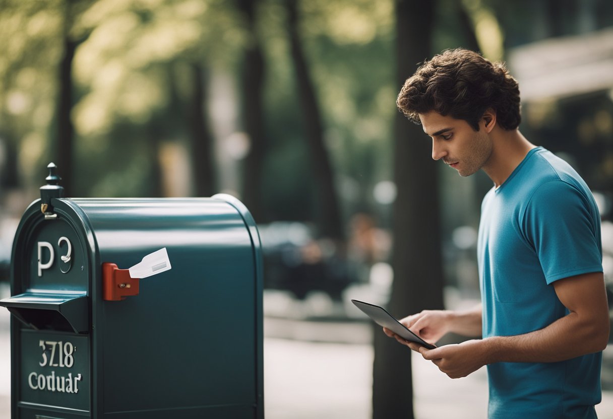 Uma pessoa verifica ansiosamente sua caixa de correio em busca de um cartão de crédito do Flamengo que está faltando do BRB.