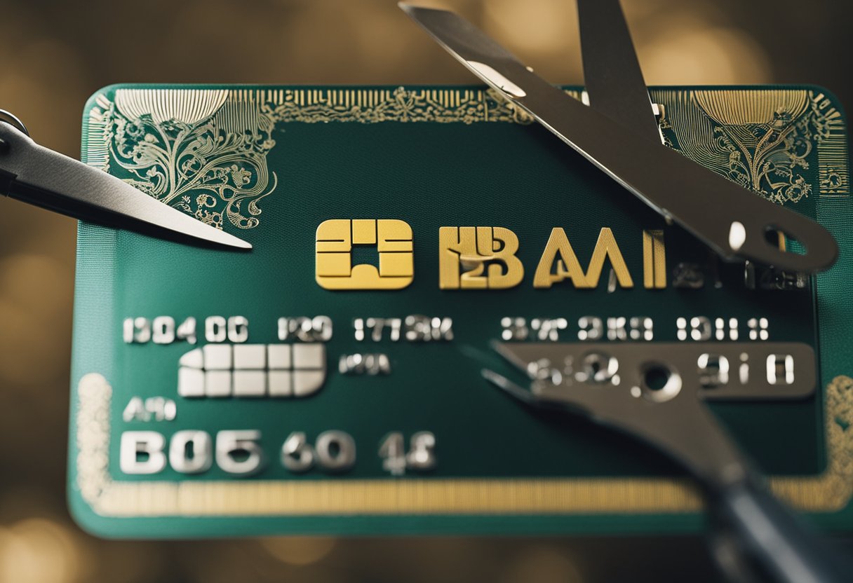 Um cartão do Banco do Brasil vencido sendo cortado ao meio com tesouras