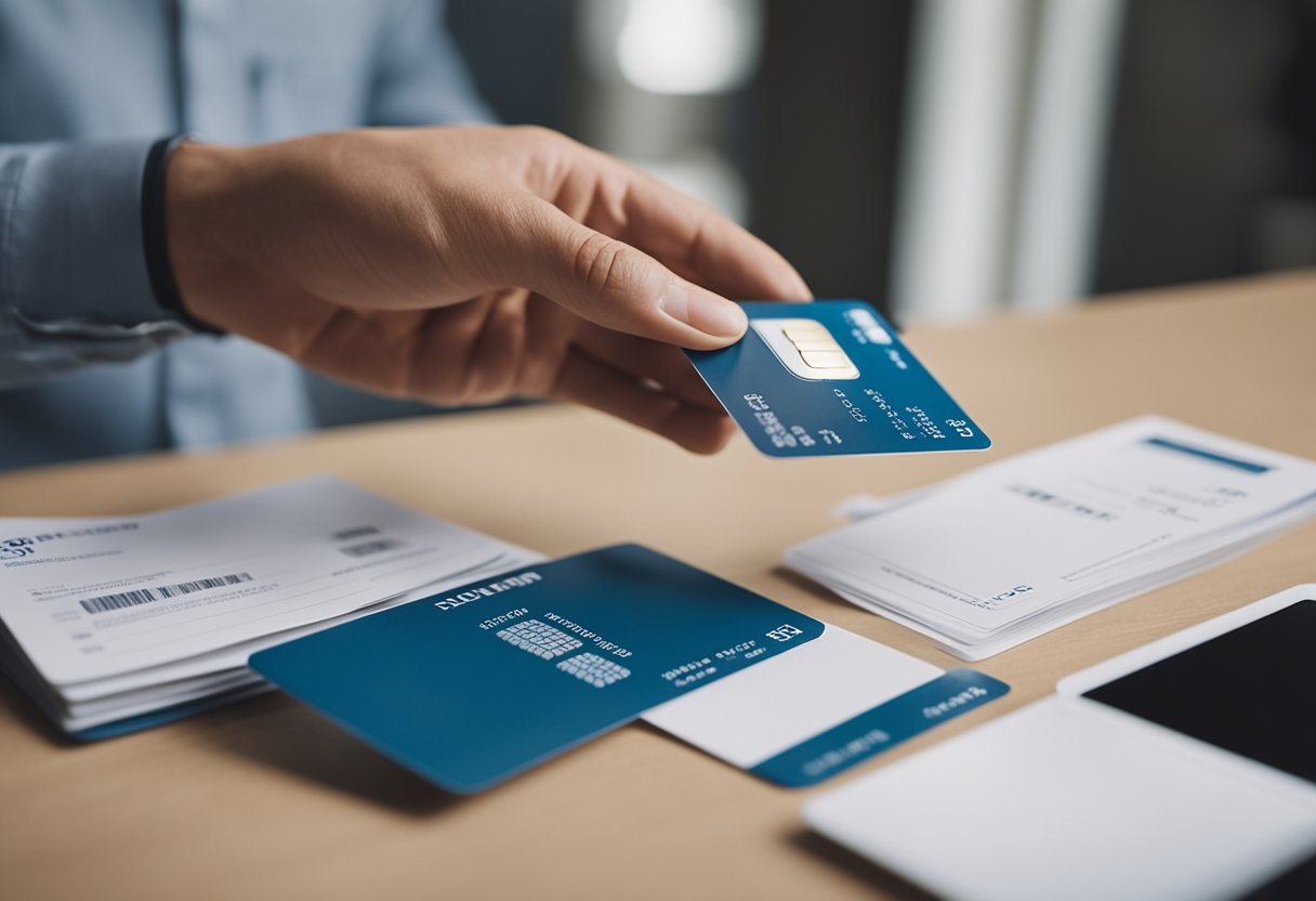 Uma pessoa recebendo um cartão do Banco Inter pelo correio, abrindo o envelope e ativando o cartão online