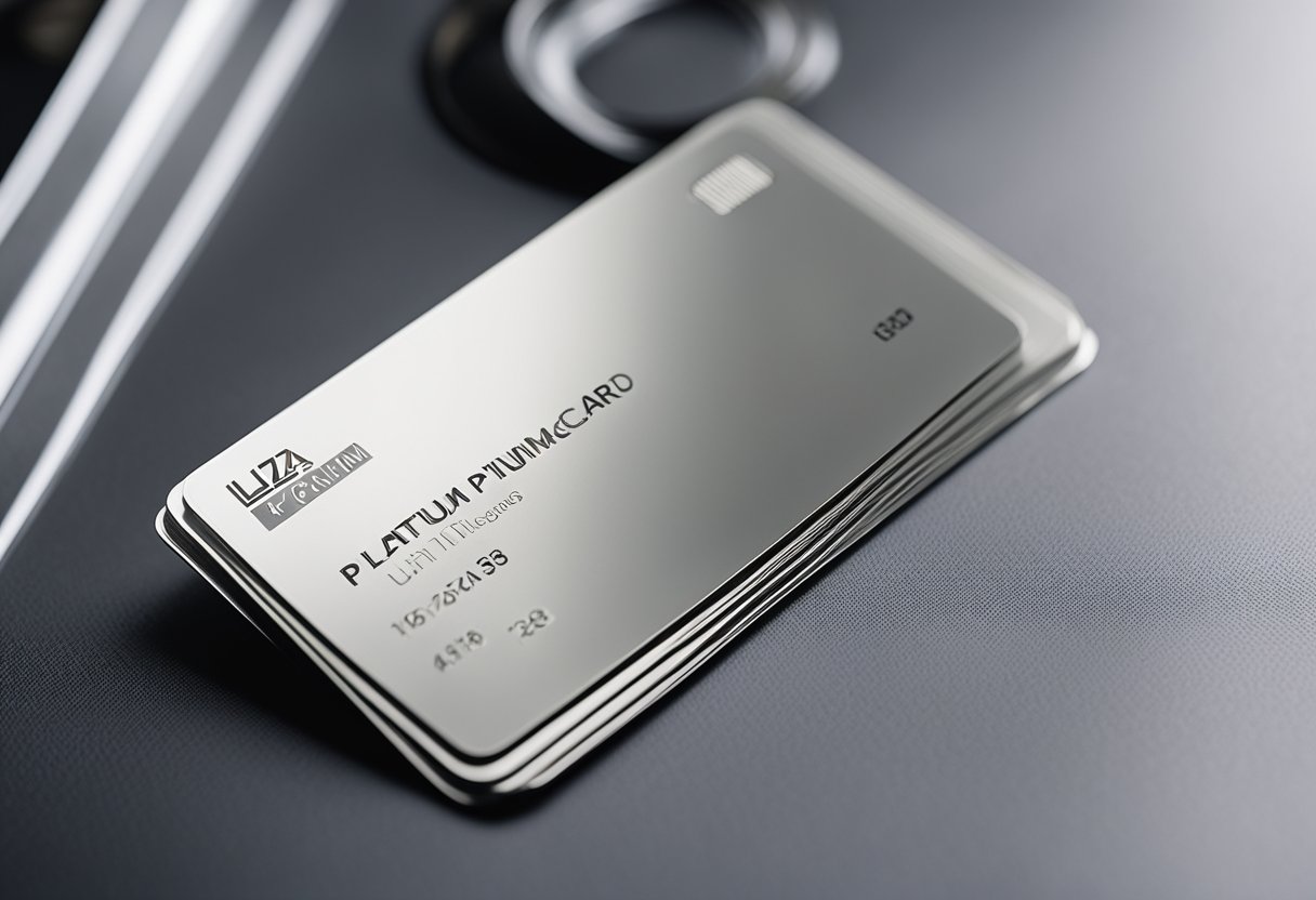 Um cartão Magazine Luiza Platinum elegante e metálico contra um fundo limpo e moderno