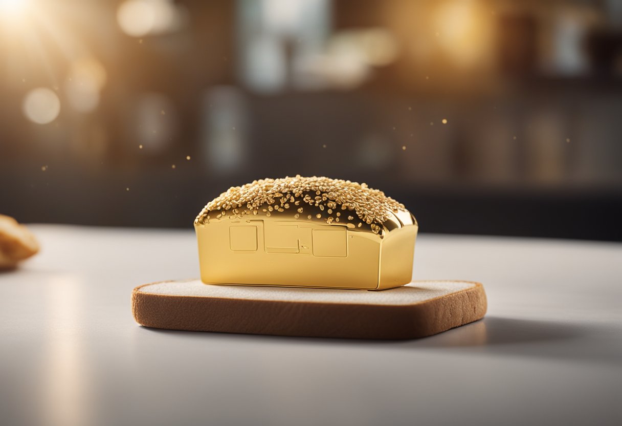 Um cartão de crédito Sugarloaf dourado flutuando acima de um pão