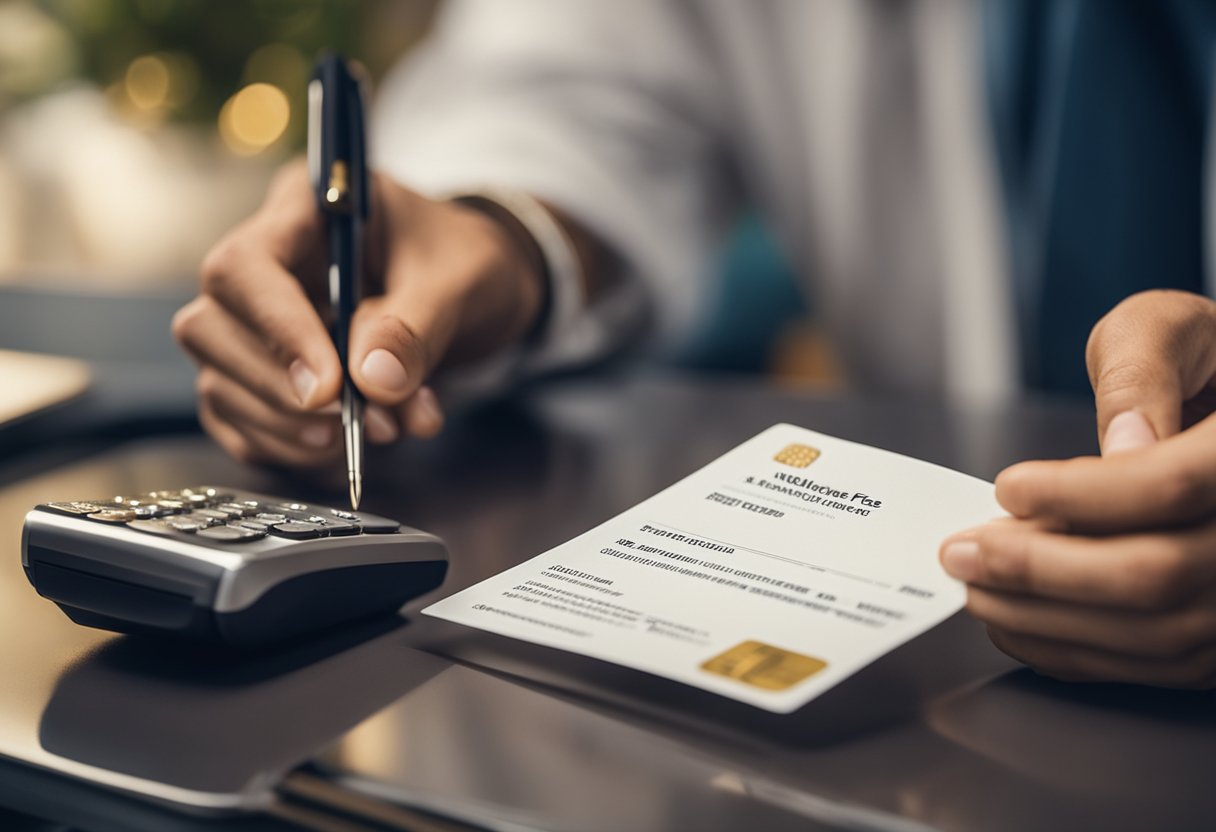 Uma pessoa submetendo documentos para isenção da taxa anual do cartão de crédito Pão de Açúcar Gold