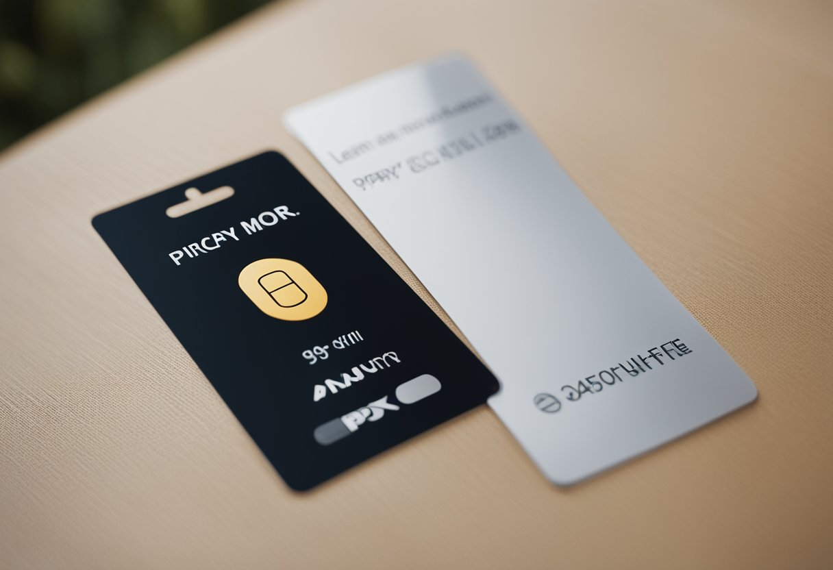 Um cartão PicPay com um símbolo de taxa anual visível e um botão "saiba mais"