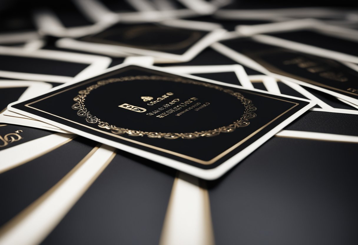 Um cartão preto cercado de mistério e sofisticação, evocando uma sensação de elegância e autoridade.