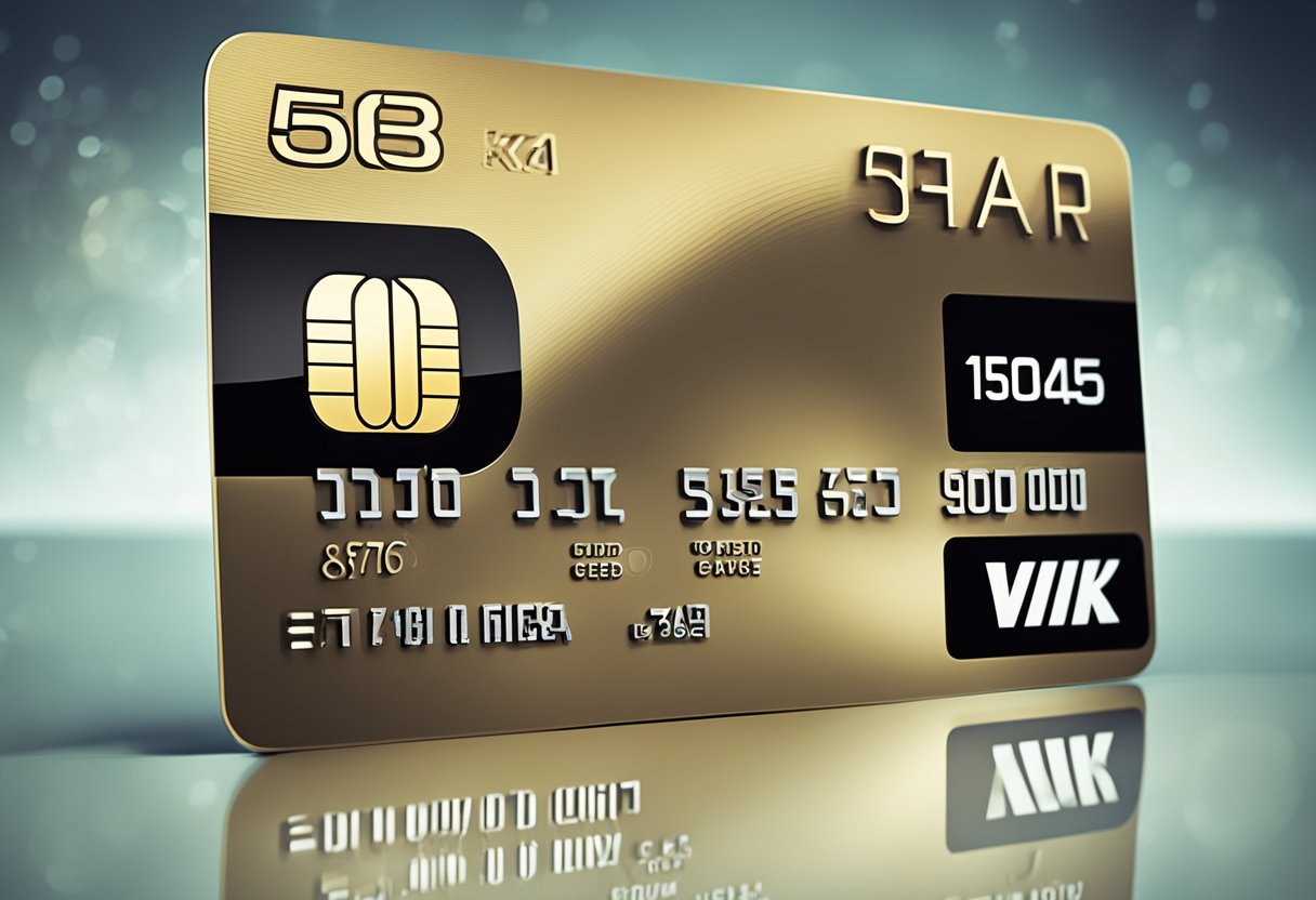 Um cartão de crédito com o número "58" cercado por várias causas comuns, como compras, refeições e viagens.