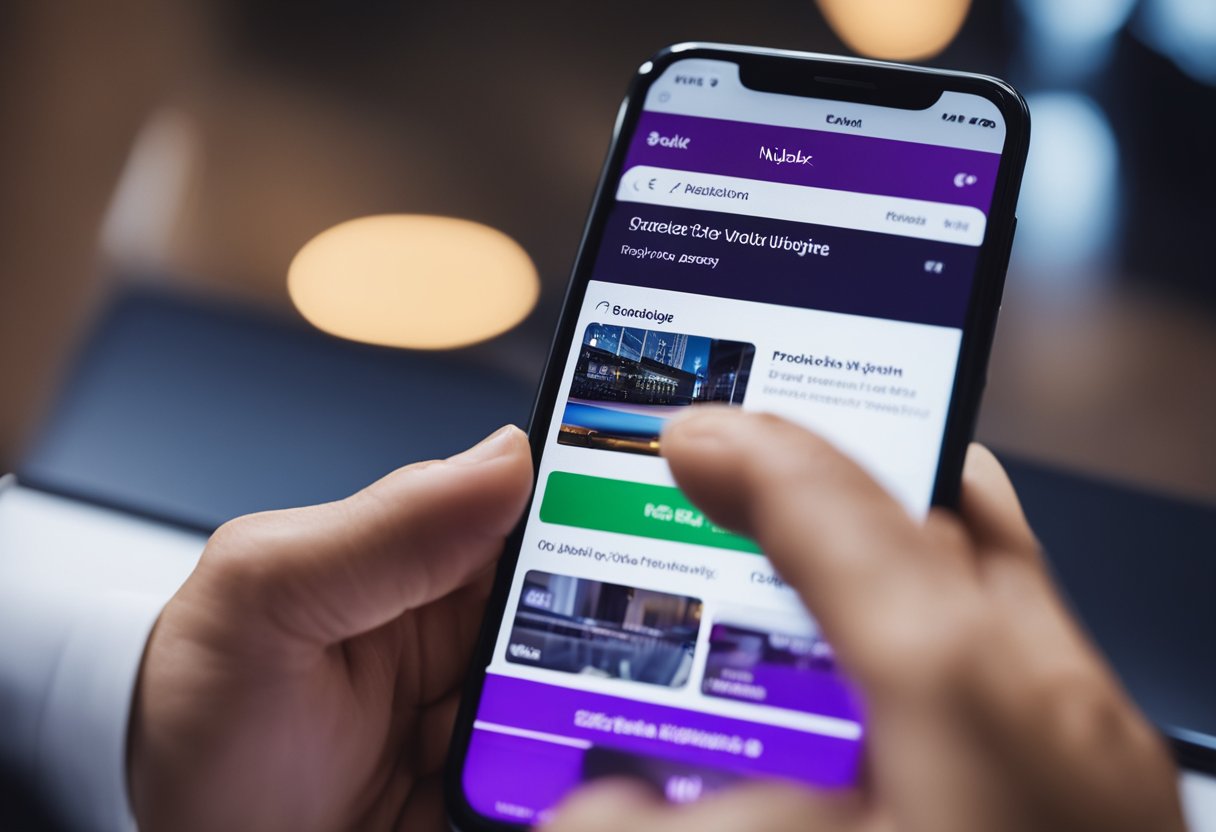 Uma pessoa usando um smartphone para navegar no site do Nubank, procurando o código da agência.