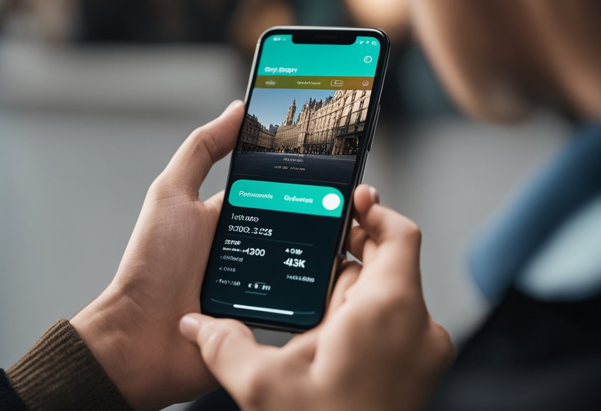 Uma pessoa segurando um smartphone com o aplicativo PicPay aberto, com um foco claro na tela exibindo a exigência de idade para abrir uma conta.