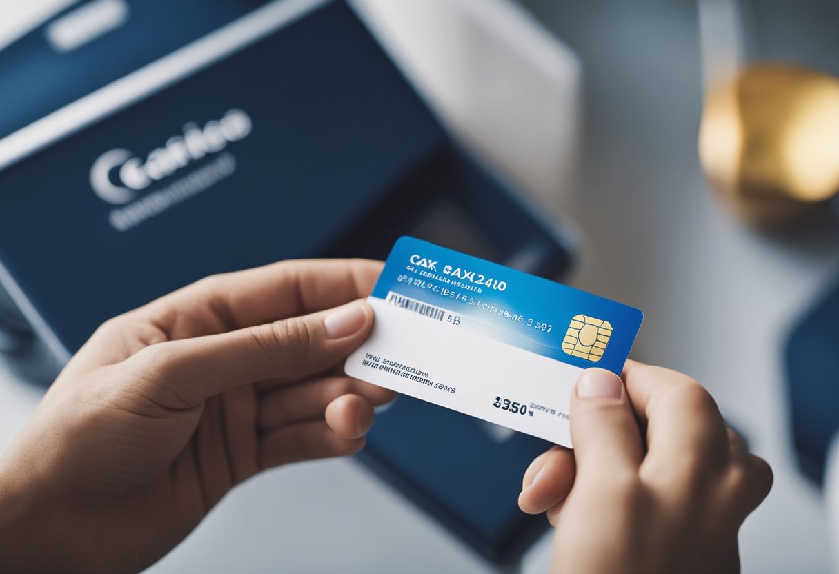 Uma pessoa recebendo um novo cartão de poupança da Caixa pelo correio após solicitar, com o cartão chegando em poucos dias.