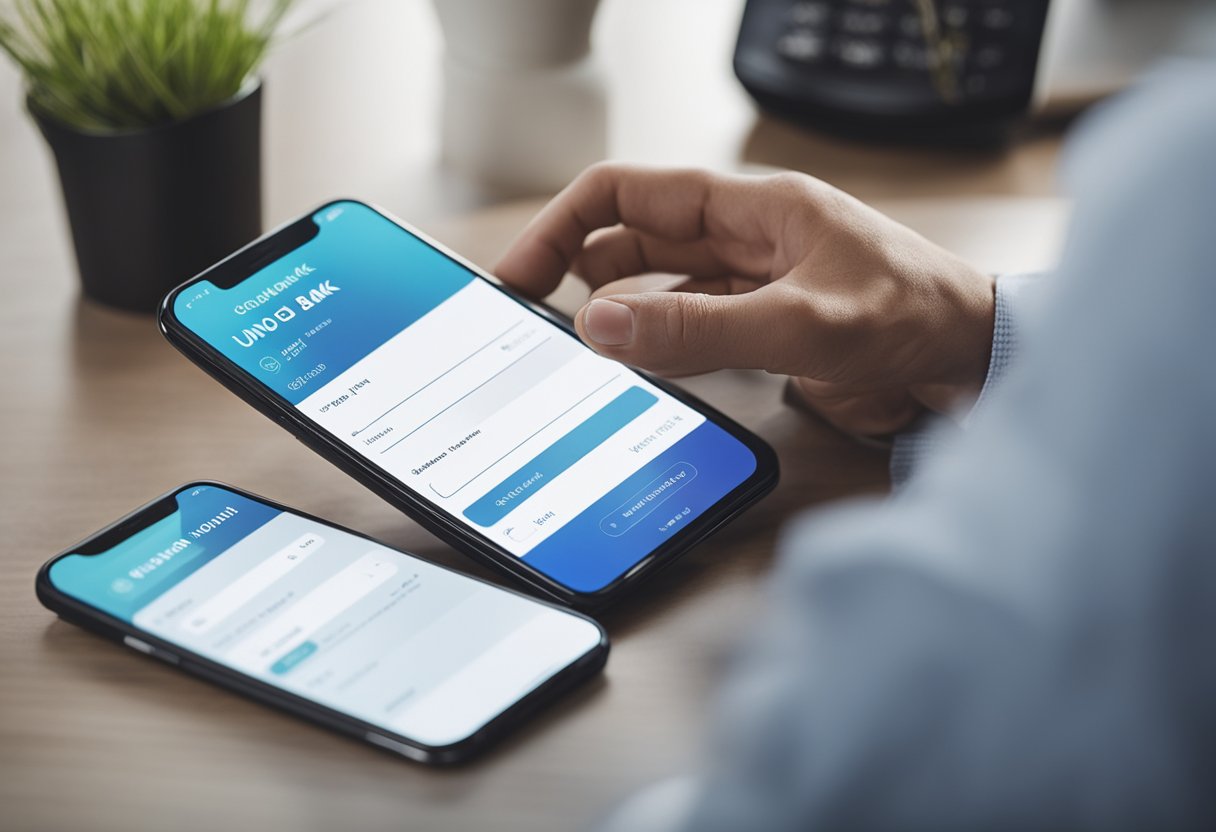 Uma pessoa usando um smartphone para preencher um formulário online para abrir uma conta bancária digital com a Unobank