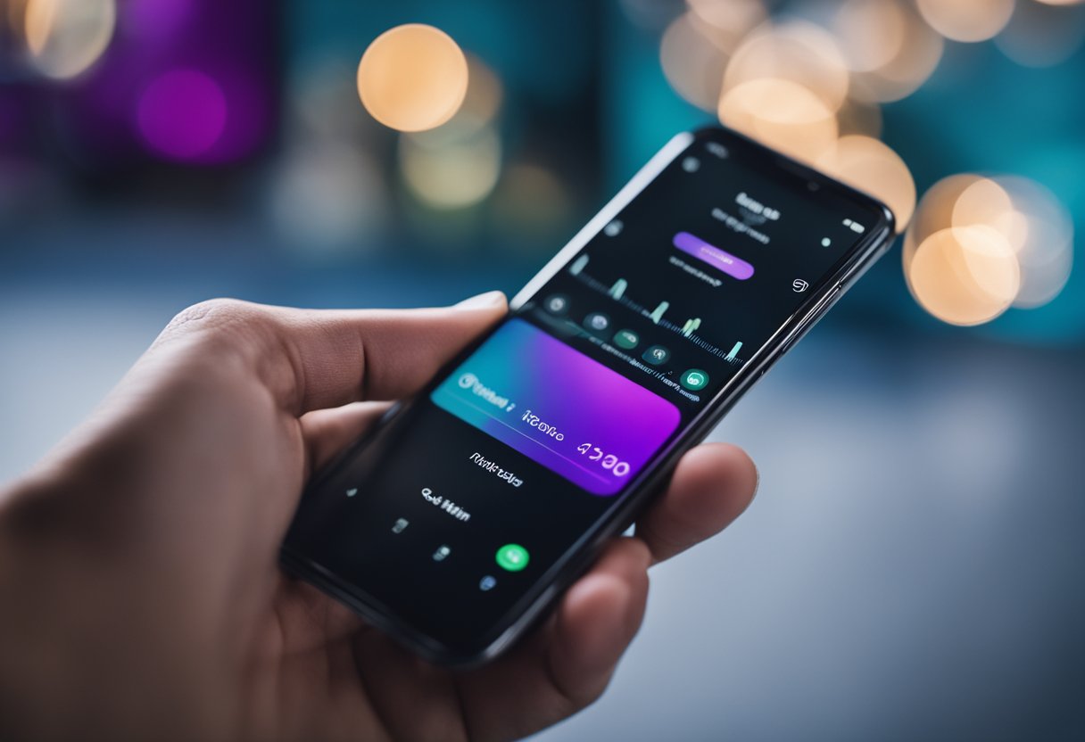 Uma mão segurando um smartphone com o aplicativo Nubank aberto, navegando pelas configurações para deletar o histórico de transações.