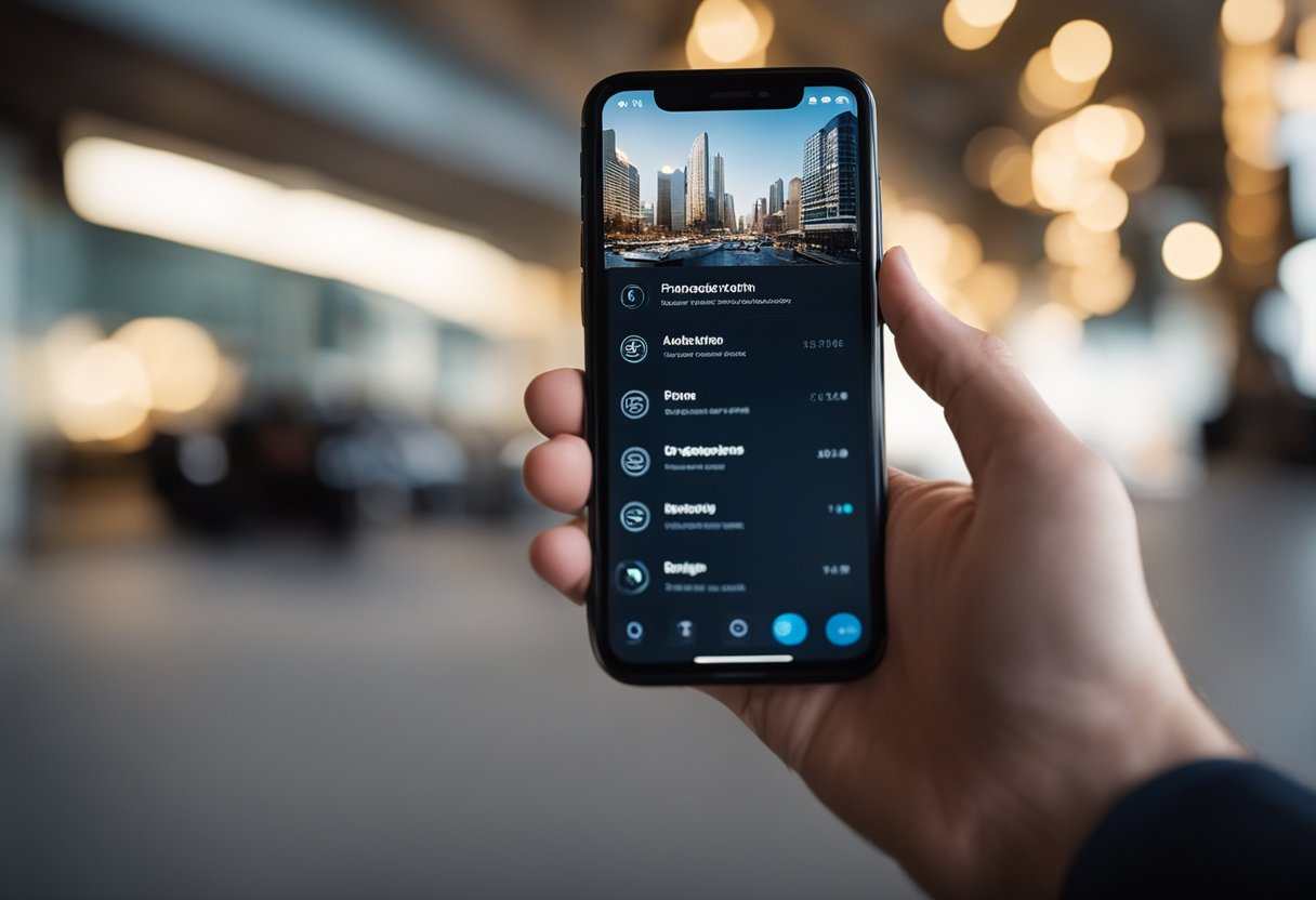 Uma pessoa ativando o recurso "aproximação" no aplicativo do C6 Bank em seu smartphone