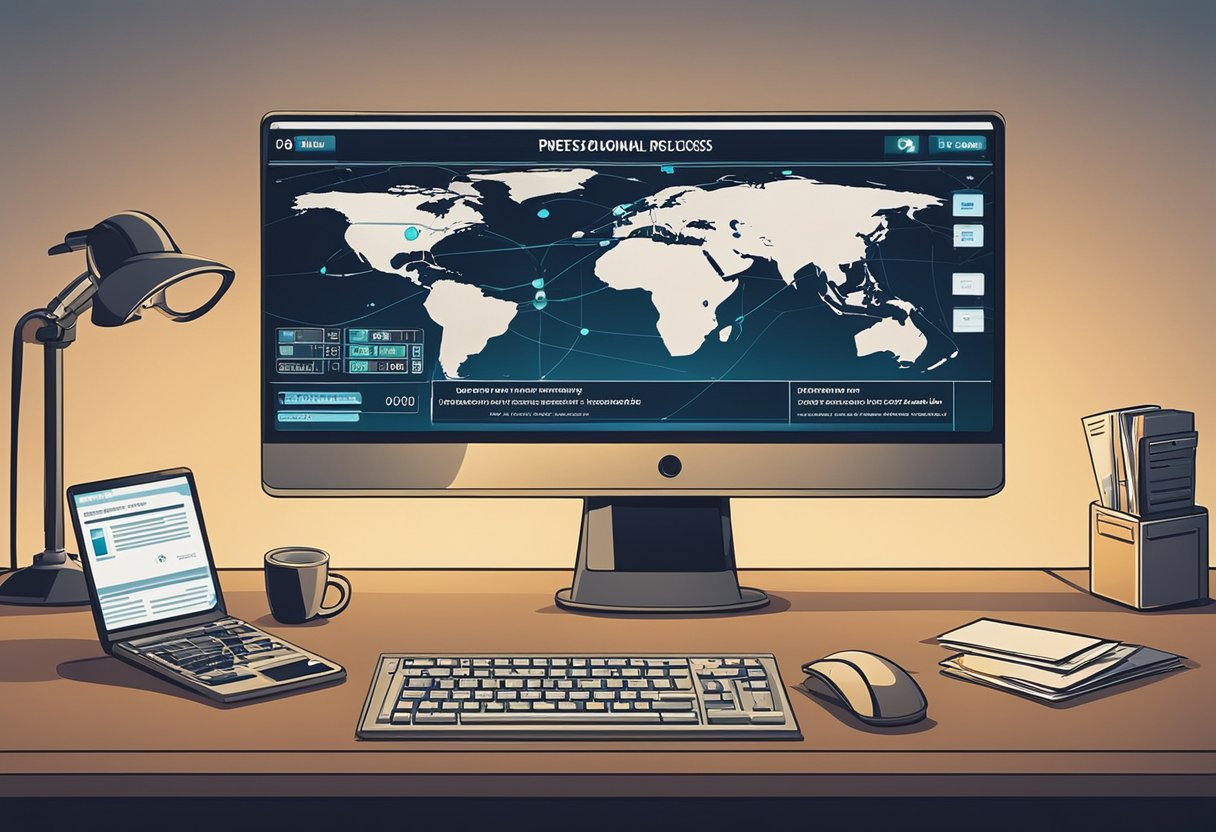 Uma pessoa usando um computador para navegar pelo processo de cancelamento do cartão Extra, com vários métodos de comunicação exibidos na tela.