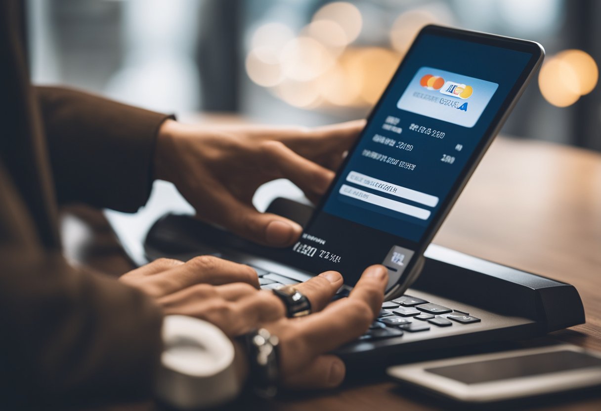 Uma pessoa usando um computador para acessar a política de cancelamento do cartão de crédito Americanas