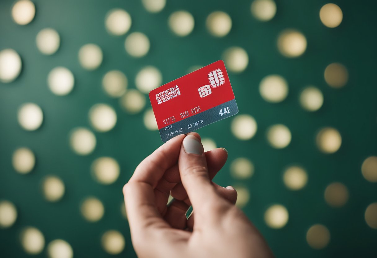 Uma mão segurando um cartão vermelho do Atacadão, com uma tesoura cortando o cartão ao meio