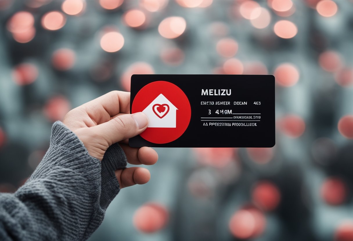 Uma mão segurando um cartão Méliuz com um símbolo de cancelamento vermelho