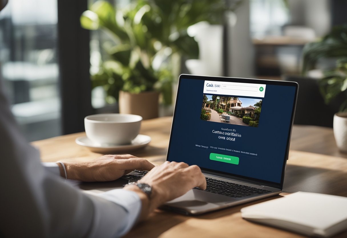 Um cliente navegando no site da Casa Bahia, clicando no botão "Cancelar Pedido" e recebendo uma mensagem de confirmação.