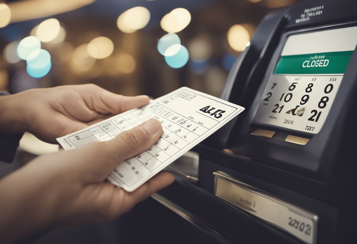 Uma mão alcançando um talão de cheques, um calendário mostrando "Carnaval" e um banco fechado com um aviso de "Fechado para Feriado" na porta