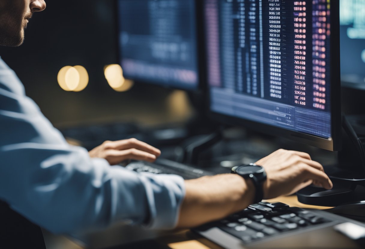 Uma pessoa verificando os números da Lotofácil em uma tela de computador