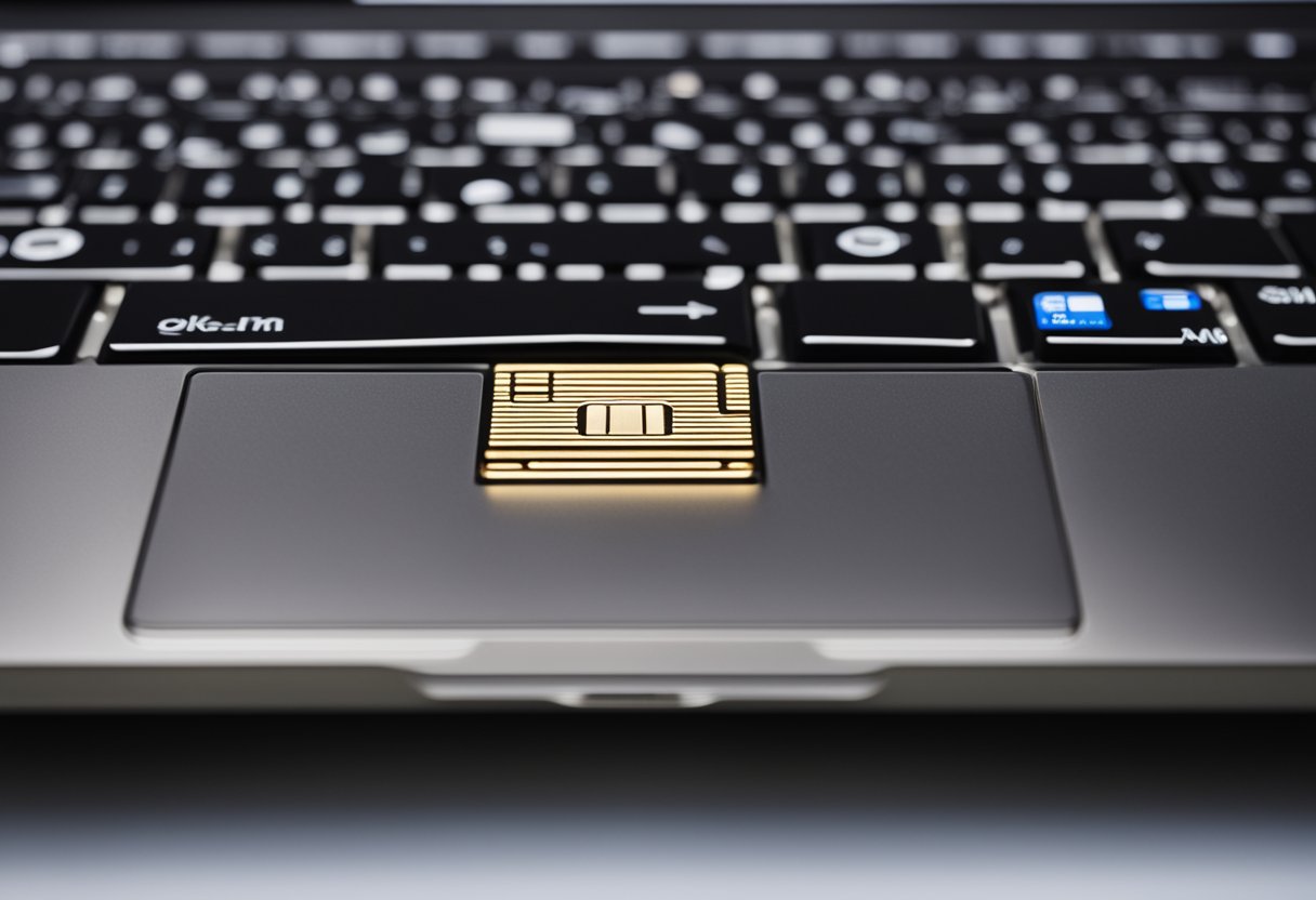 Um MacBook com um cartão SD ausente ou ilegível inserido no slot