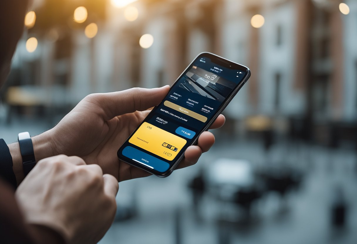 Uma pessoa usando um smartphone para acessar o aplicativo Inter, tocando na opção "Bloquear Cartão" e, em seguida, selecionando o recurso "Desbloquear Cartão".