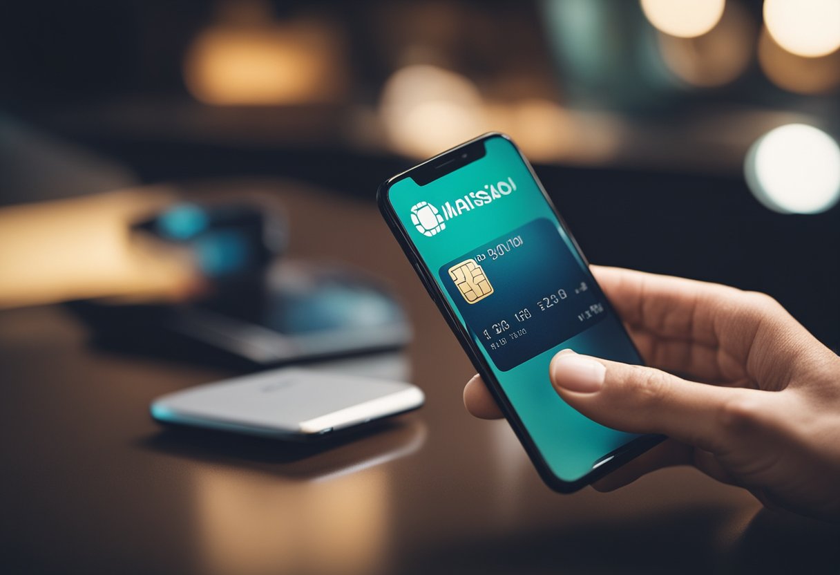 Uma pessoa usando um telefone para ativar um cartão Marisa online