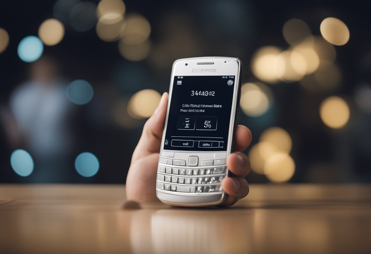 Um telefone com um identificador de chamadas oculto, uma pessoa perplexa tentando descobrir o número privado