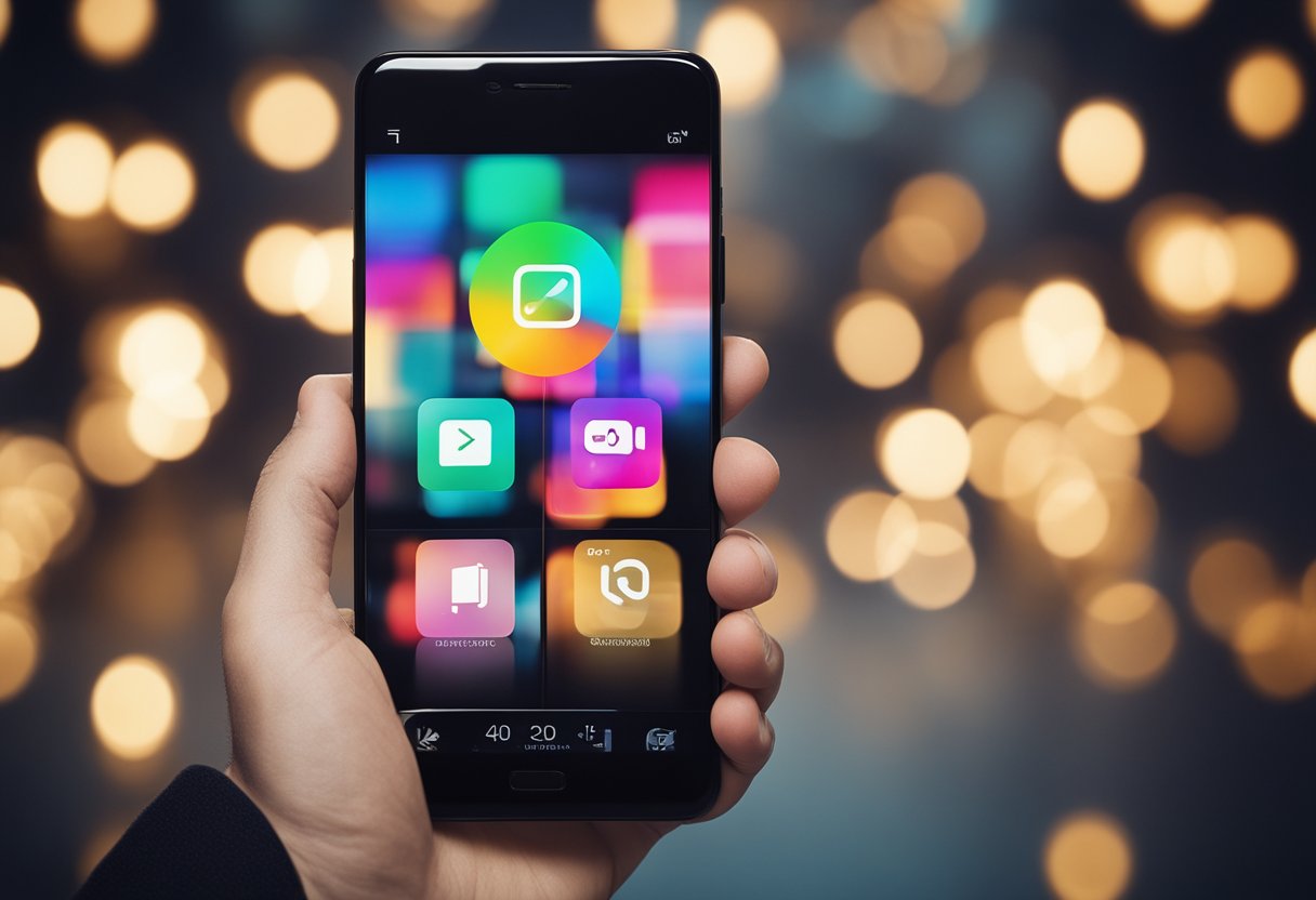 Um smartphone com os aplicativos Kwai e Pix exibidos, com uma linha desenhada através do ícone do aplicativo Pix para indicar desconexão.