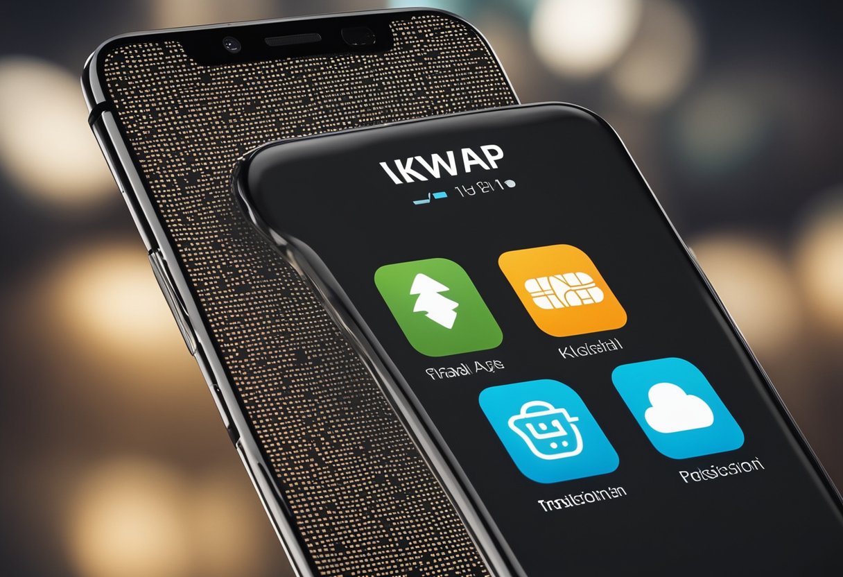Uma tela de smartphone mostrando o aplicativo Kwai e uma transação Pix, com um símbolo de desconexão entre eles