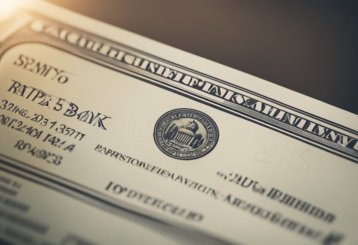 Um logo de banco em um cheque sendo transferido para outro banco simbolizando a portabilidade de salário