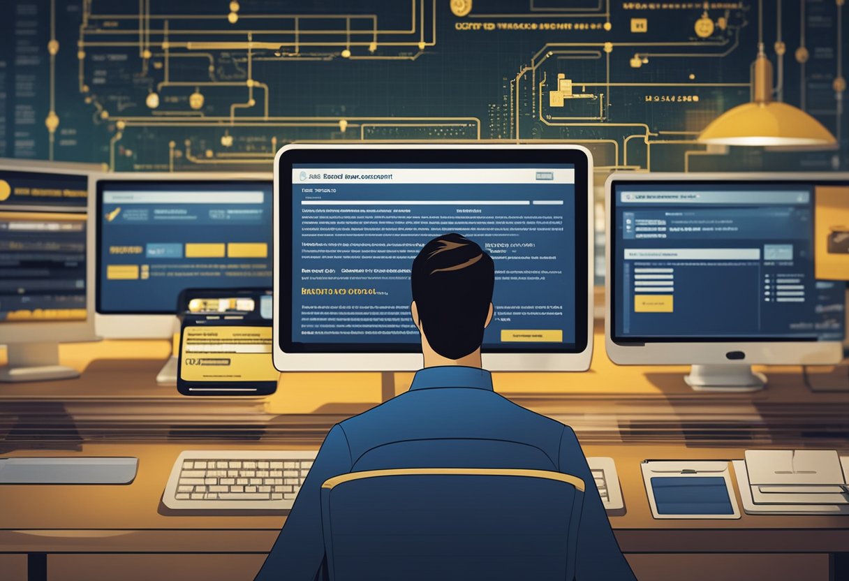 Uma pessoa em um computador, fazendo login em sua conta do Banco do Brasil para gerar uma senha inicial para o INSS